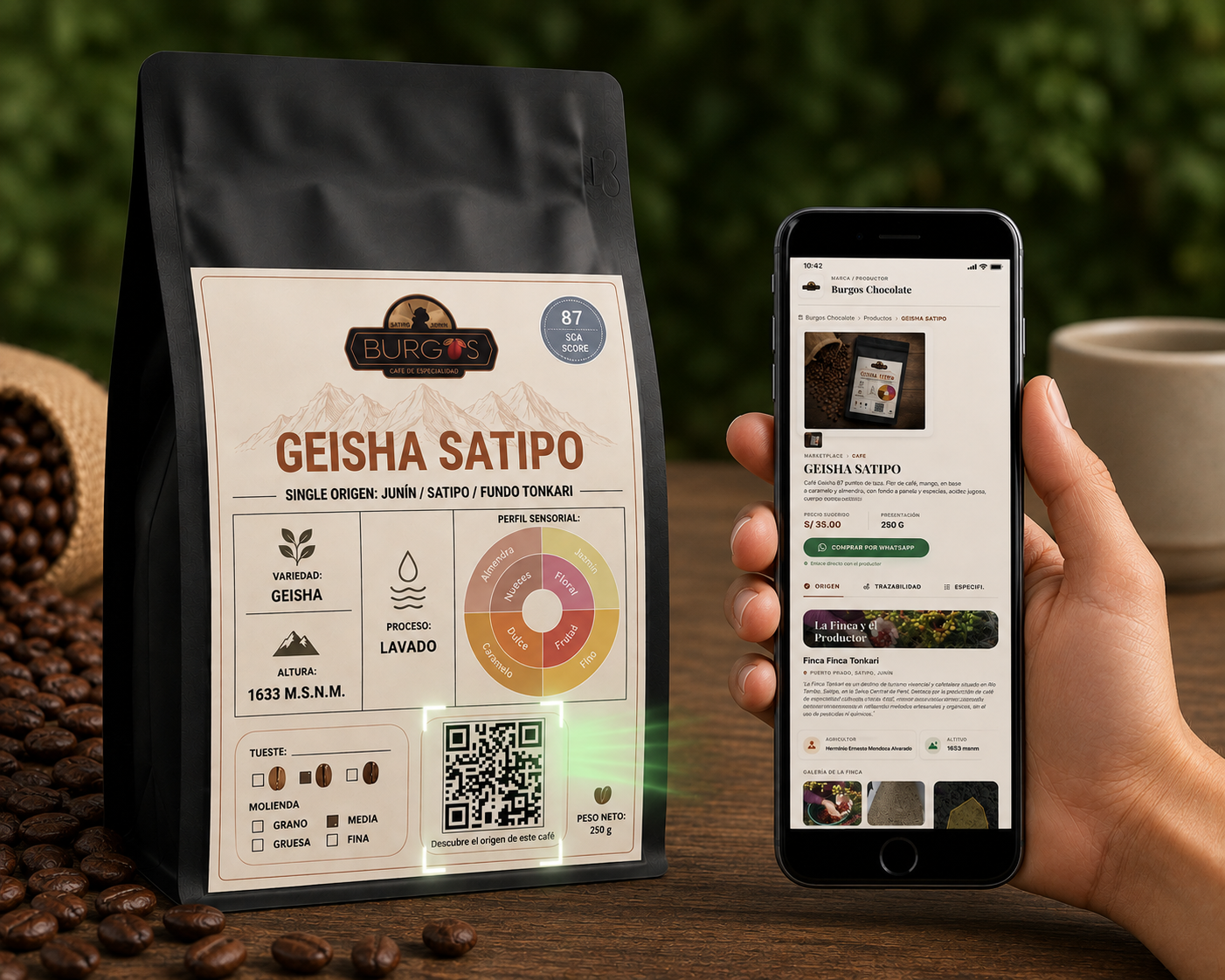 Escaneo de código QR en empaque